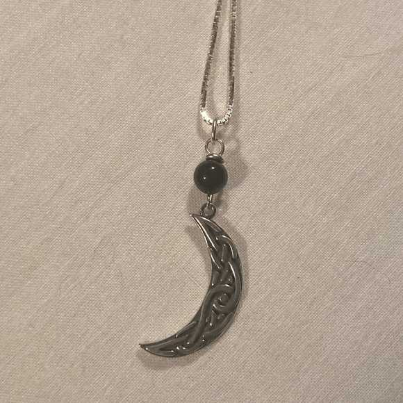 Celtic Moon Necklace and Earrings Set NEW NEVER WORN HANDMADE - Picture 3 of 9